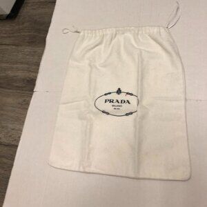 Prada Milano large soft white cotton dust bag excellent drawstring  fold marks